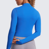 Women's Butterluxe Cropped Outerwear Full Zip Jackets Deep Red