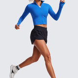 Women's Butterluxe Cropped Outerwear Full Zip Jackets Deep Red