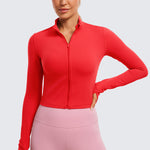 Women's Butterluxe Cropped Outerwear Full Zip Jackets White