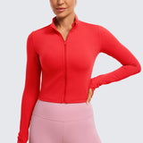 Women's Butterluxe Cropped Outerwear Full Zip Jackets White