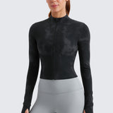 Women's Butterluxe Cropped Outerwear Full Zip Jackets White Apricot