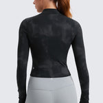 Women's Butterluxe Cropped Outerwear Full Zip Jackets White Apricot