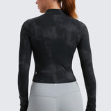 Women's Butterluxe Cropped Outerwear Full Zip Jackets White Apricot