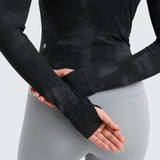 Women's Butterluxe Cropped Outerwear Full Zip Jackets White Apricot