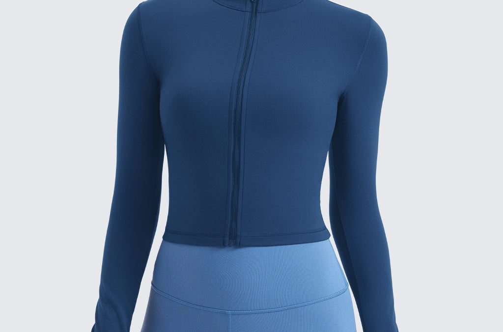 Women's Butterluxe Cropped Outerwear Full Zip Jackets Deep Red