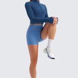 Women's Butterluxe Cropped Outerwear Full Zip Jackets Deep Red