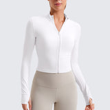 Women's Butterluxe Cropped Outerwear Full Zip Jackets Hot Fudge Brown