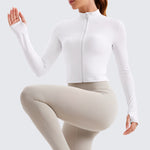 Women's Butterluxe Cropped Outerwear Full Zip Jackets Hot Fudge Brown