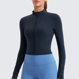 Women's Butterluxe Cropped Outerwear Full Zip Jackets Deep Red