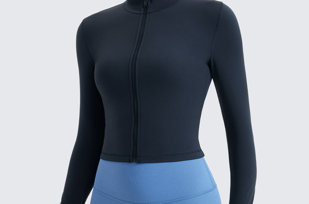 Women's Butterluxe Cropped Outerwear Full Zip Jackets Deep Red