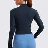 Women's Butterluxe Cropped Outerwear Full Zip Jackets Deep Red