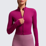 Women's Butterluxe Cropped Outerwear Full Zip Jackets White