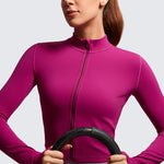 Women's Butterluxe Cropped Outerwear Full Zip Jackets White