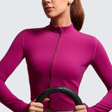 Women's Butterluxe Cropped Outerwear Full Zip Jackets White