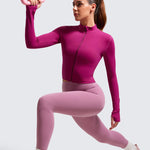 Women's Butterluxe Cropped Outerwear Full Zip Jackets White