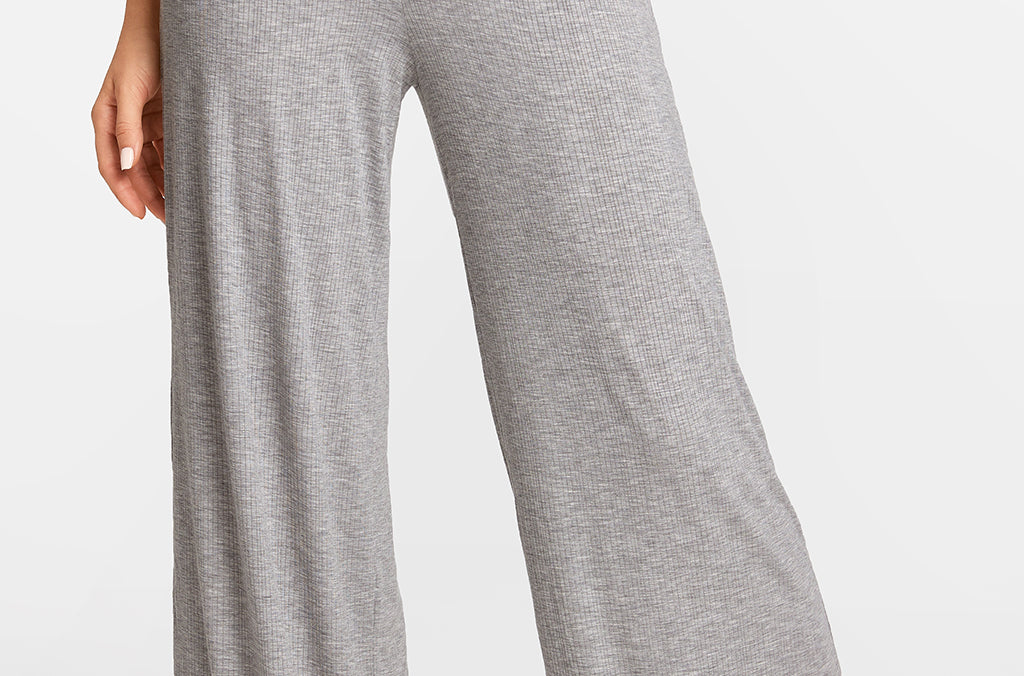 SOULVOR Wide Leg Casual Pants Moon Heather Grey