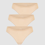 Women's Cheeky High Cut Bikini 3 Pack White (3pack)