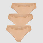 Women's Cheeky High Cut Bikini 3 Pack Parchment (3pack)