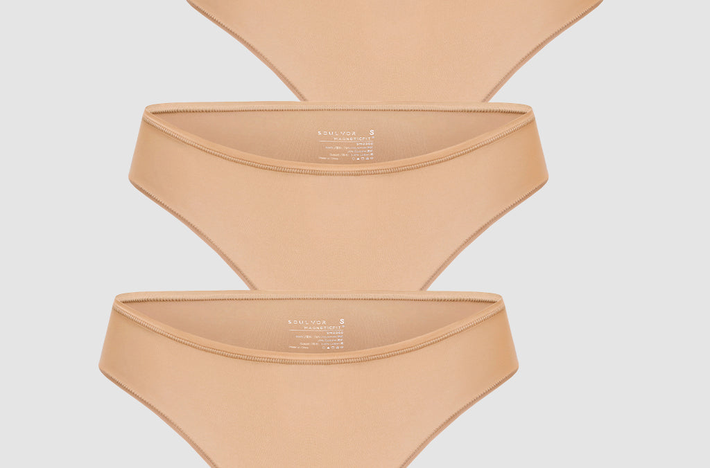 Women's Cheeky High Cut Bikini 3 Pack Parchment (3pack)