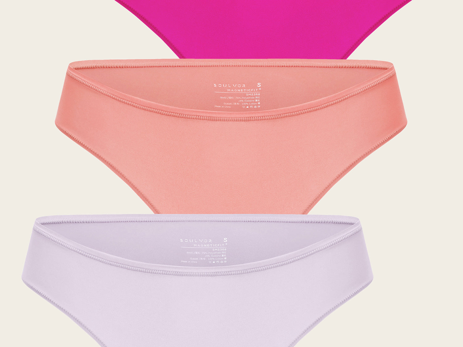 Women's Cheeky High Cut Bikini 3 Pack Soft Tan (3pack)