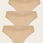 Women's Cheeky High Cut Bikini 3 Pack Parchment (3pack)