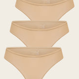 Women's Cheeky High Cut Bikini 3 Pack Parchment (3pack)