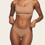 Women's Cheeky High Cut Bikini 3 Pack Beige (3pack)