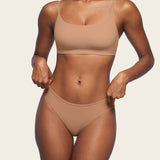 Women's Cheeky High Cut Bikini 3 Pack Beige (3pack)