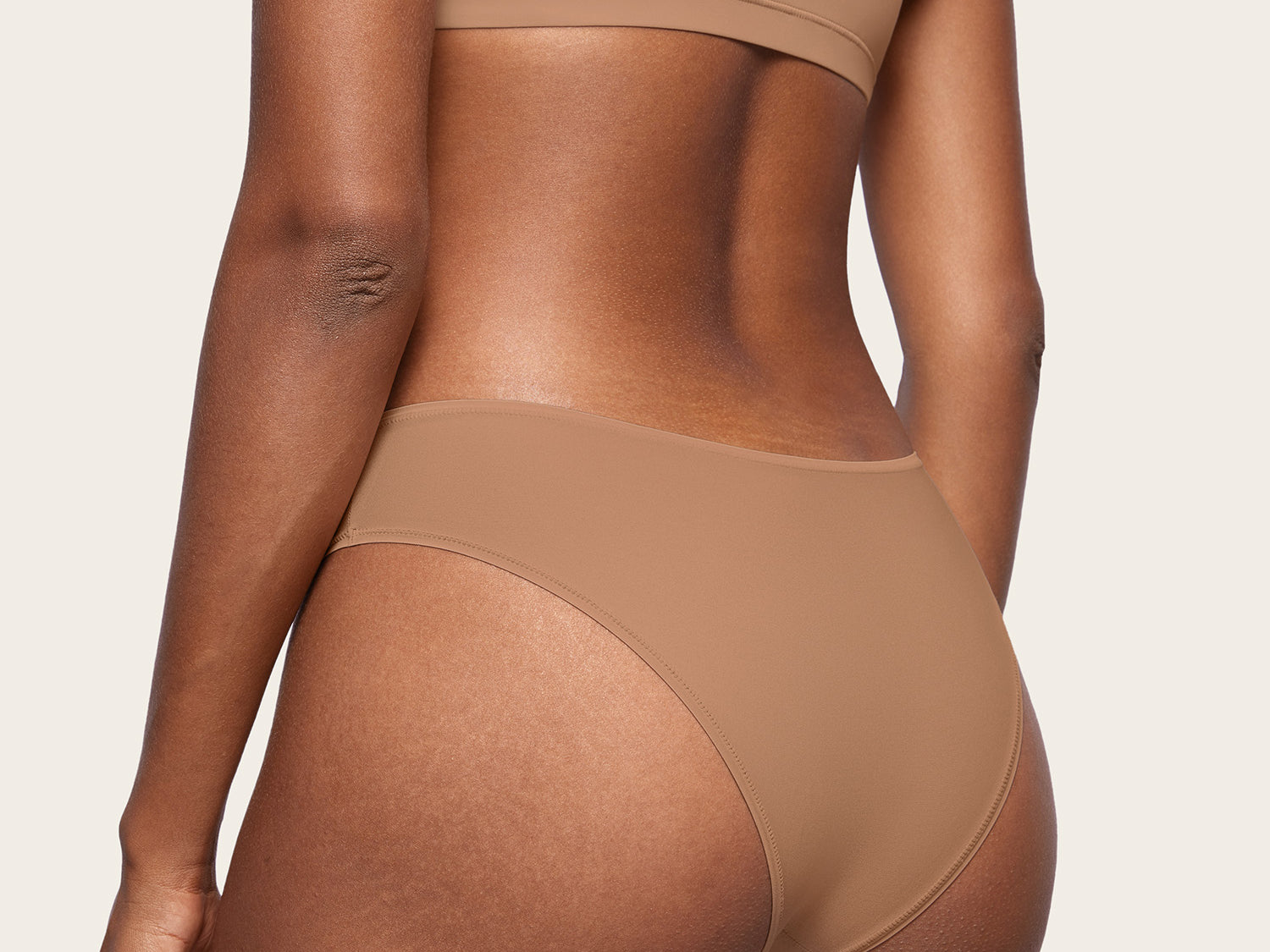 Women's Cheeky High Cut Bikini 3 Pack Beige (3pack)