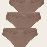 Women's Cheeky High Cut Bikini 3 Pack Soft Tan (3pack)