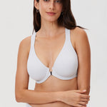 Women's Plunge Racerback Front Closure Bra French Gray