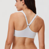 Women's Plunge Racerback Front Closure Bra French Gray