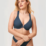 Women's Plunge Racerback Front Closure Bra Magenta Purple