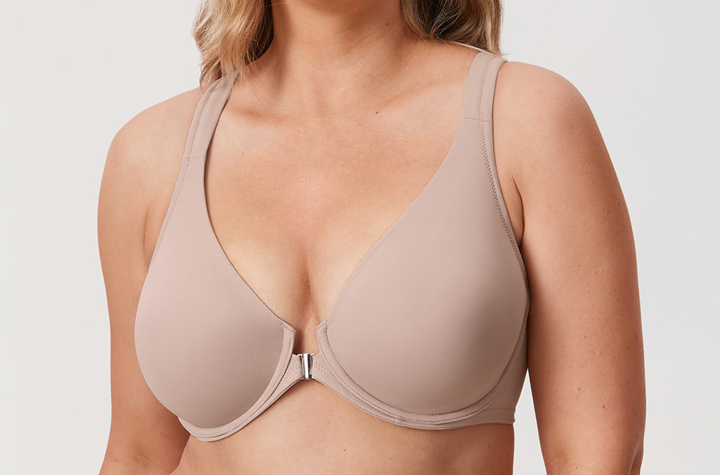 Women's Plunge Racerback Front Closure Bra Gentle Rose