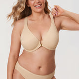 Women's Plunge Racerback Front Closure Bra French Gray