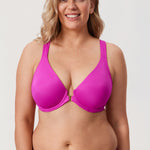 Women's Plunge Racerback Front Closure Bra Magenta Purple