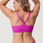 Women's Plunge Racerback Front Closure Bra Magenta Purple