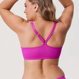 Women's Plunge Racerback Front Closure Bra Magenta Purple
