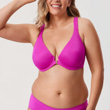 Women's Plunge Racerback Front Closure Bra Magenta Purple