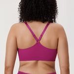 Women's Plunge Racerback Front Closure Bra Magenta Purple