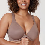 Women's Plunge Racerback Front Closure Bra Oatmeal Heather