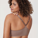 Women's Plunge Racerback Front Closure Bra Oatmeal Heather