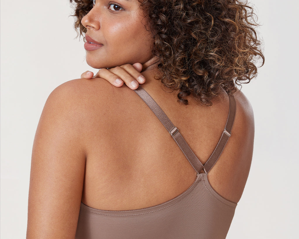 Women's Plunge Racerback Front Closure Bra Oatmeal Heather