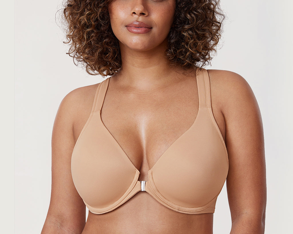 Women's Plunge Racerback Front Closure Bra French Gray