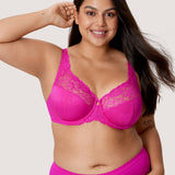 Women's Beauty Lace Bra Dark Red