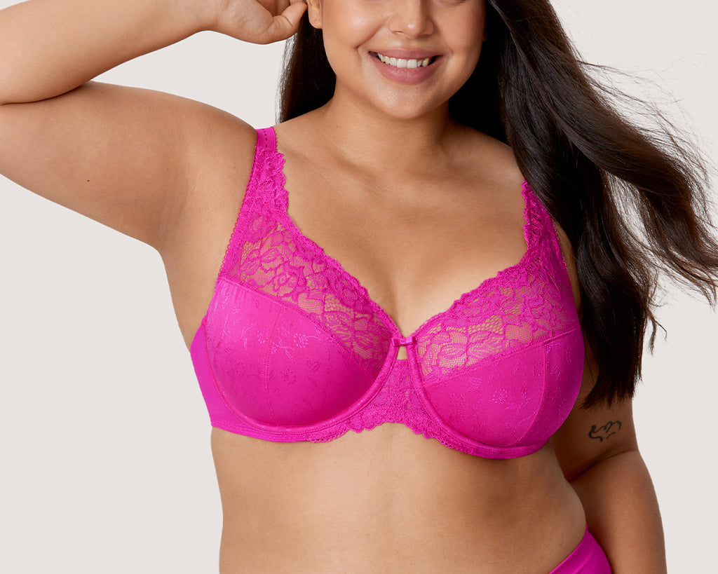 Women's Beauty Lace Bra Dark Red