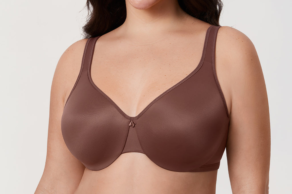 Women's Underwire Minimizer Bra Brown Violet