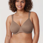 Women's Smooth Minimizer Underwire Bra Brown Purple