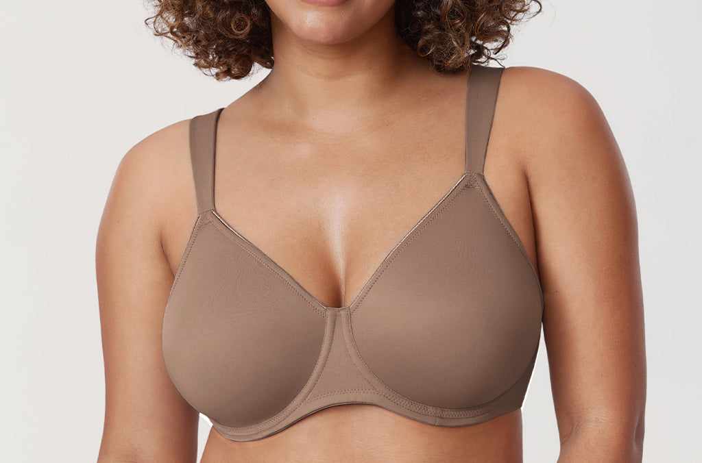 Women's Smooth Minimizer Underwire Bra Brown Purple