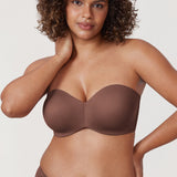 Women's Underwire Strapless Bra Brown Purple